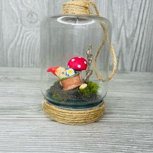 Adopt a fairy gnome Handmade terrariums fairy’s hanging decoration art whimsical